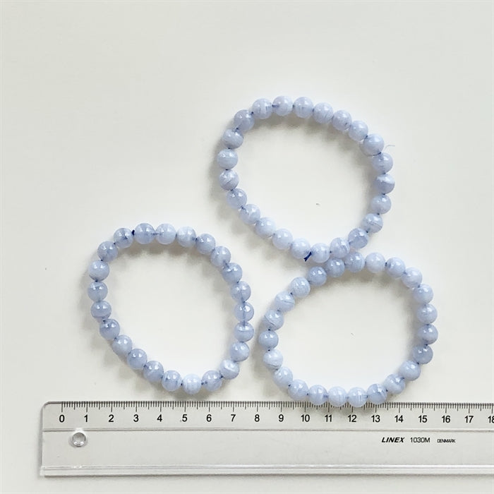 Agat Blonde Armbånd  8 mm Perler 19 cm