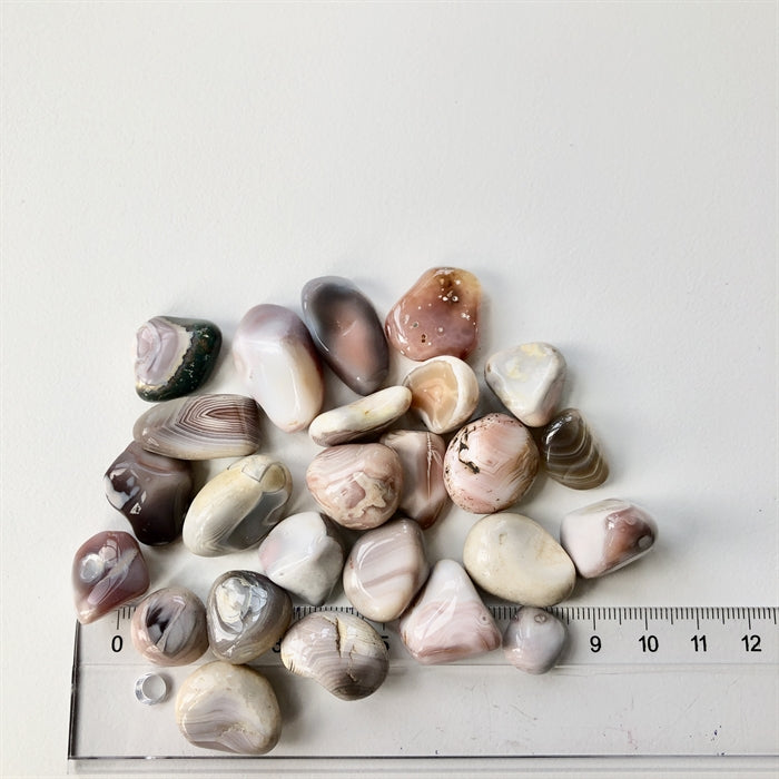 Agat Botswana 1,5-2,5 cm - Diverse 10 stk. Farver og størrelser varierer.