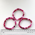 Agat Pink Armbånd 8 mm Perler Facet 18-19 cm