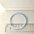 Akvamarin Armbånd 3-4 mm Perler ca.19 cm