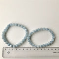 Akvamarin Armbånd 8 mm Perler 18-19 cm