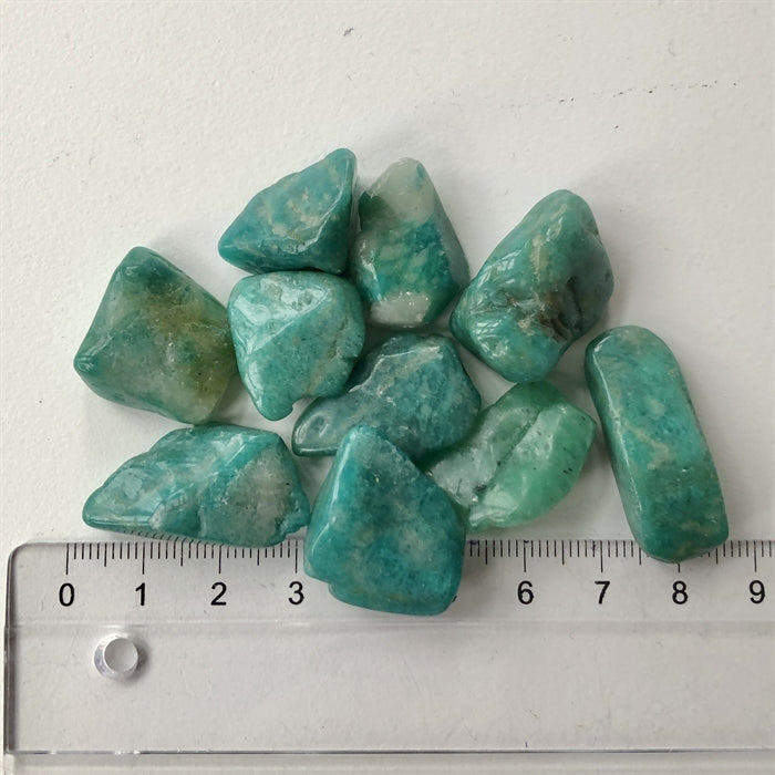 Amazonit Mørk Rustikke - Diverse 10 stk. Farver og størrelser varierer.
