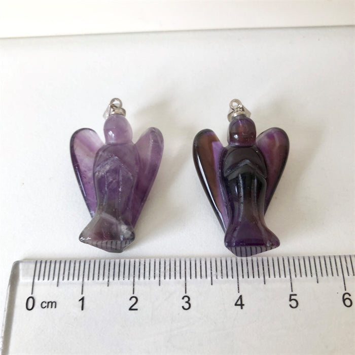Ametyst Engel Vedhæng 2,5 cm. Farverne varierer.