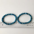 Apatit Blå Mørk Armbånd 8 mm Perler 18 cm