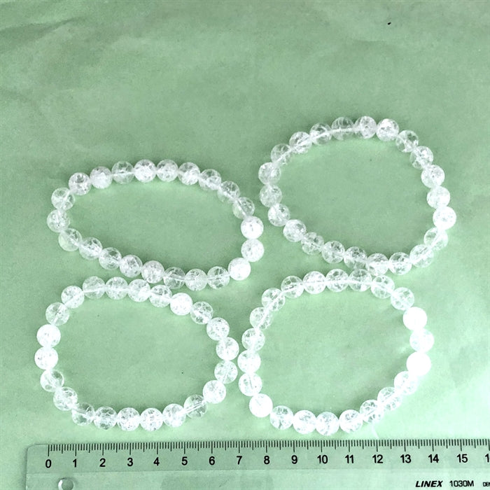 Bjergkrystal Armbånd Iris 8 mm Perler 19 cm