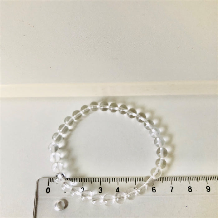 Bjergkrystal Armbånd 6 mm Perler 17-18 cm