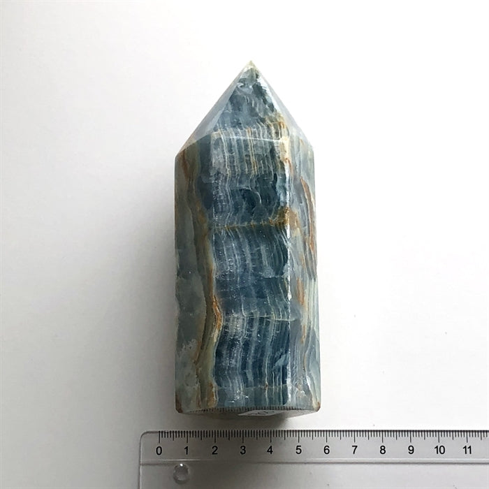 Calcit Blå Tårn Lemurisk 12,5 cm