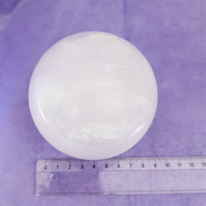 Calcit Hvid Kugle 8 cm