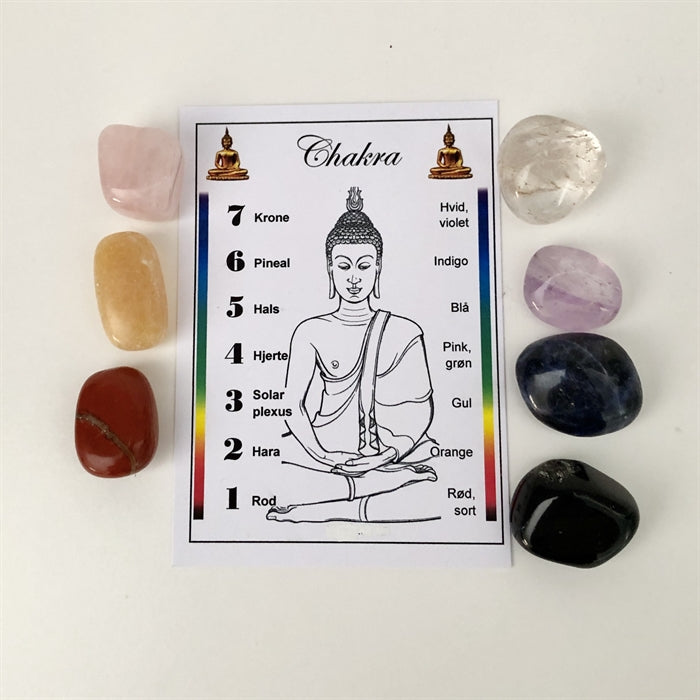 Chakra Sten Sæt - 7 krystaller