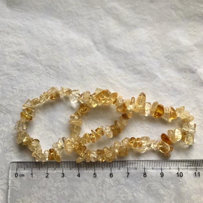 Citrin Brændt Armbånd Chips med elastik.