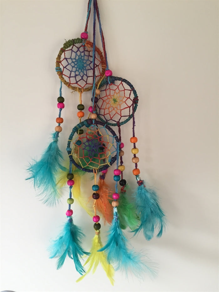 Drømmefanger Hamp Natural Rainbow 5,5 cm - Fotoet viser 3 stk.