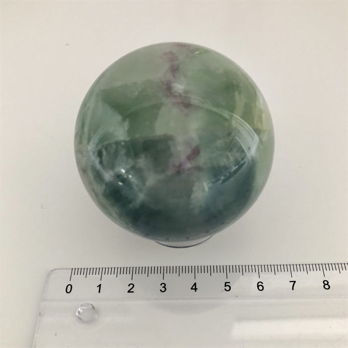 Fluorit Regnbue Kugle 6 cm
