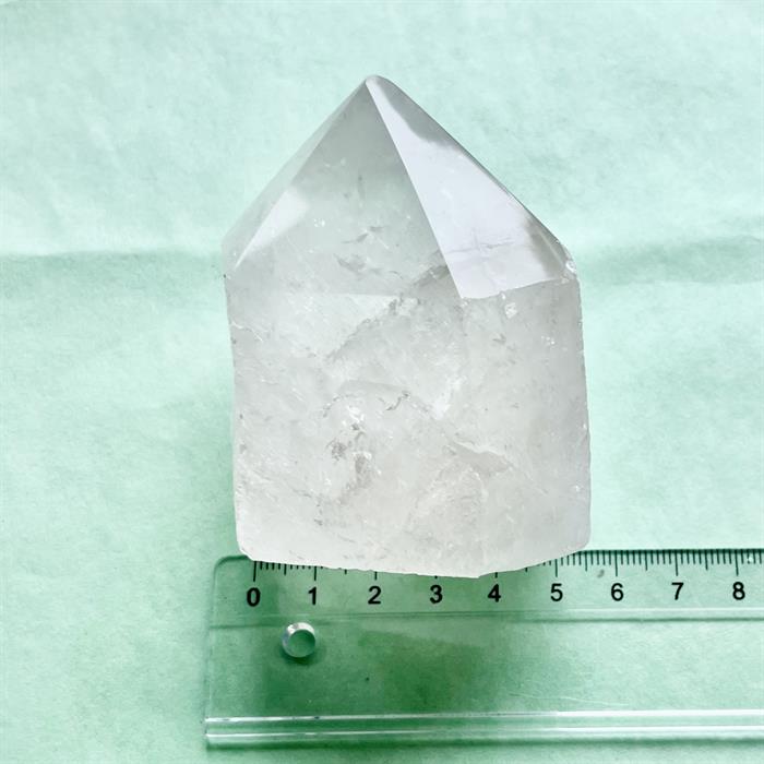 Bjergkrystal Spids Rå 7 cm, med Regnbuer