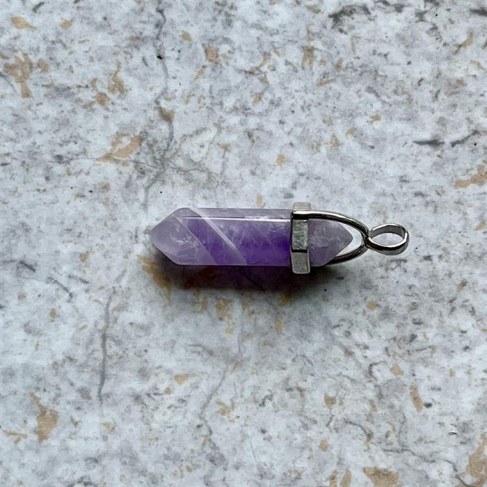 Ametyst Spids Vedhæng DT 4 cm.