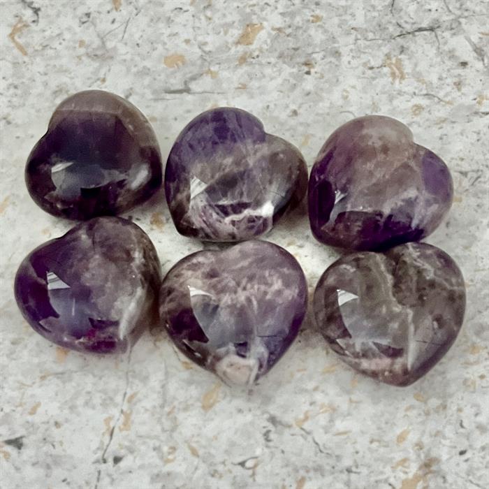 Ametyst Hjerte 3 cm.