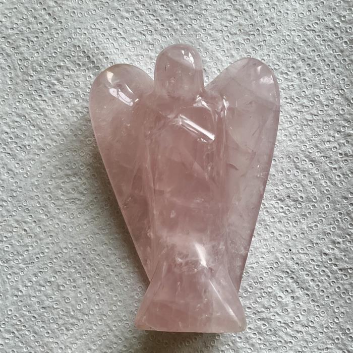 Rosenkvarts Engel 11,5 cm.