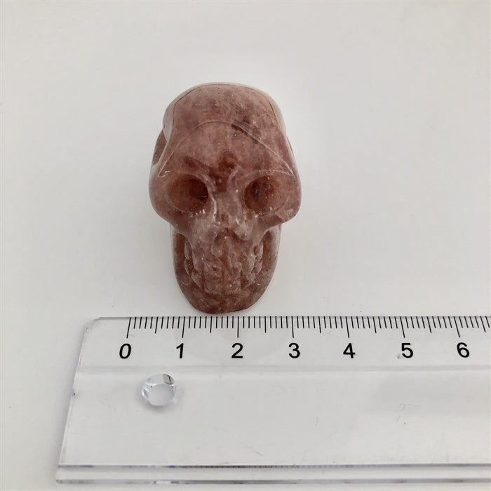 Kirsebærkvarts Kranie 4 cm, Rød Kvarts