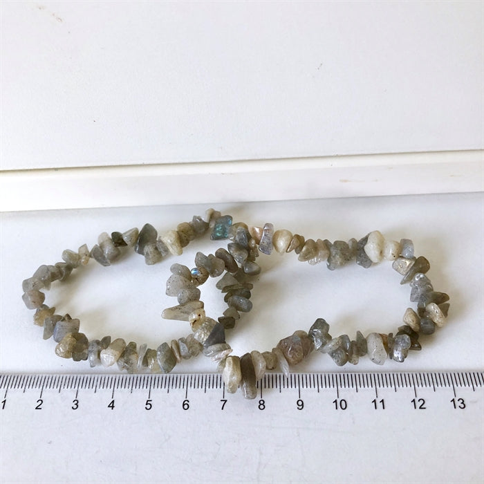 Labradorit Armbånd Chips med elastik.