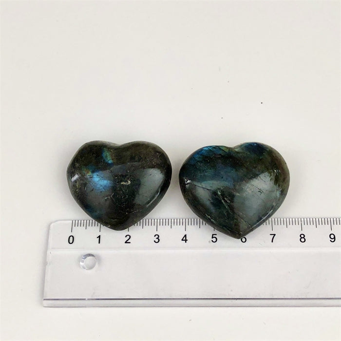 Labradorit Flash Hjerte 3 - 3,5 cm