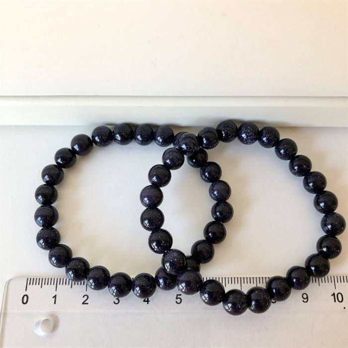 Midnightstone Stjernesten Armbånd 7-8 mm Perler 16-17 cm