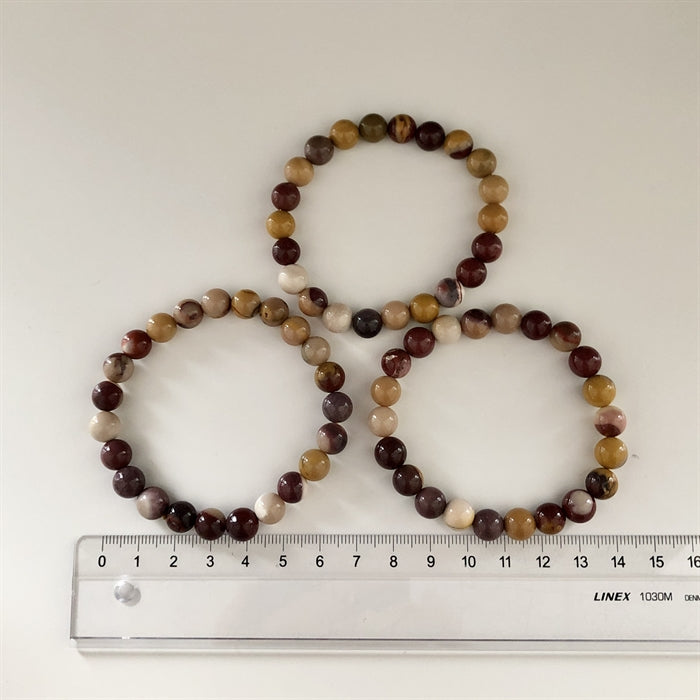 Mookait Armbånd 8 mm perler 17-18 cm - Elastikken er lidt stram.