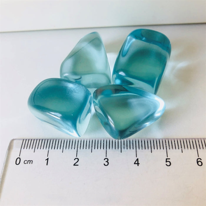 Obsidian Blå - Glas Små 1-2 cm  - Diverse 10 stk.