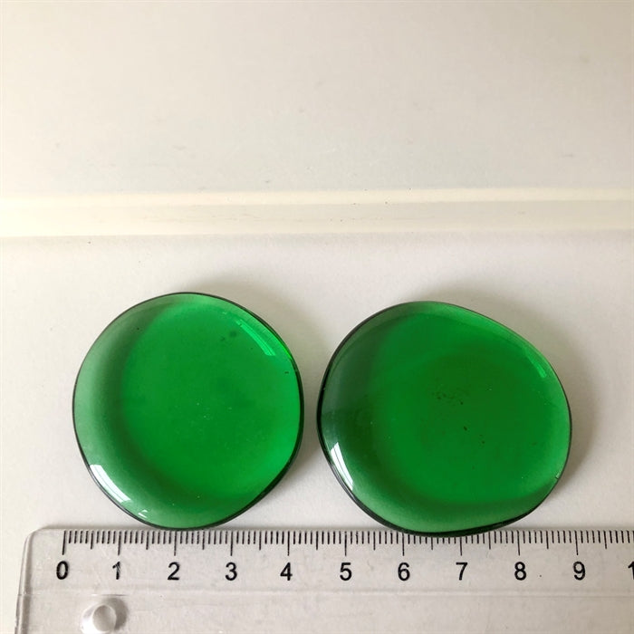 Obsidian Grøn Flad - Glas.