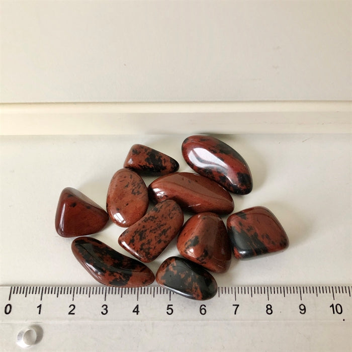 Obsidian Mahogni Små - Diverse 10 stk - Farver og størrelser varierer.