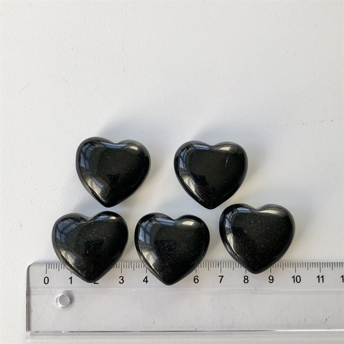 Obsidian Sort Hjerte 3 cm