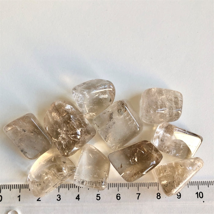 Røgkvarts Lyse Kantet -  Regnbuer forekommer - Diverse 10 stk