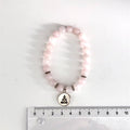 Rosenkvarts Armbånd 8 mm Perler med Buddha 17-18 cm