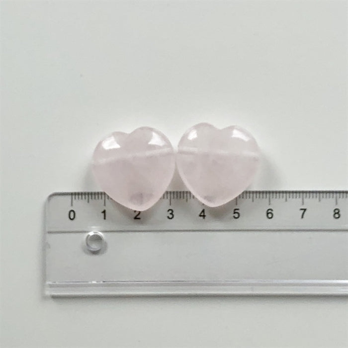 Rosenkvarts Hjerte Vedhæng med hul til snor