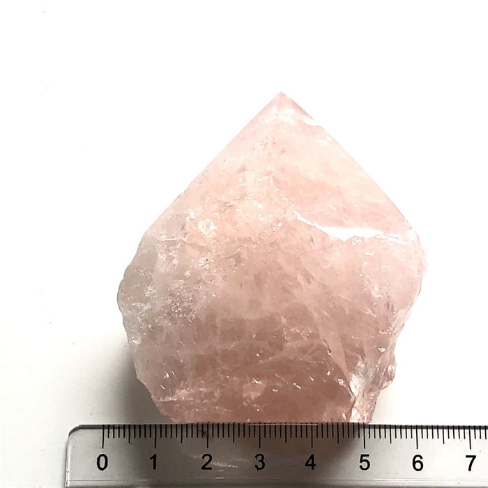 Rosenkvarts Spids Rå 6 cm