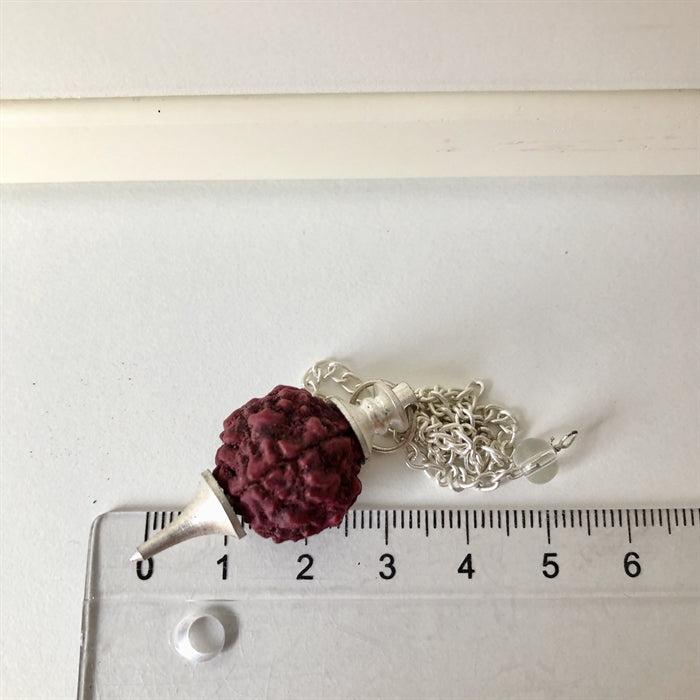 Pendul Rudraksha Sølvfarvet