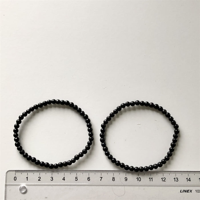 Shungit Armbånd 4 mm Perler 17-19 cm