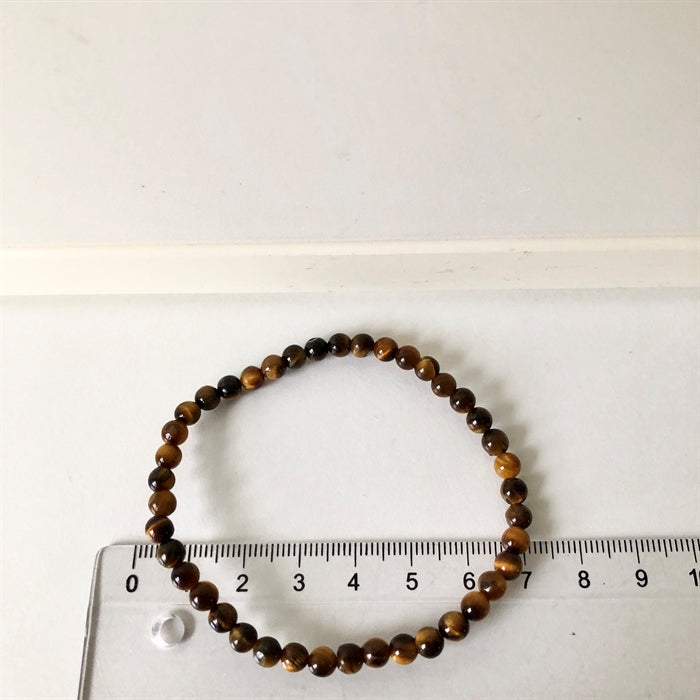 Tigerøje Armbånd 4 mm Perler 19 cm