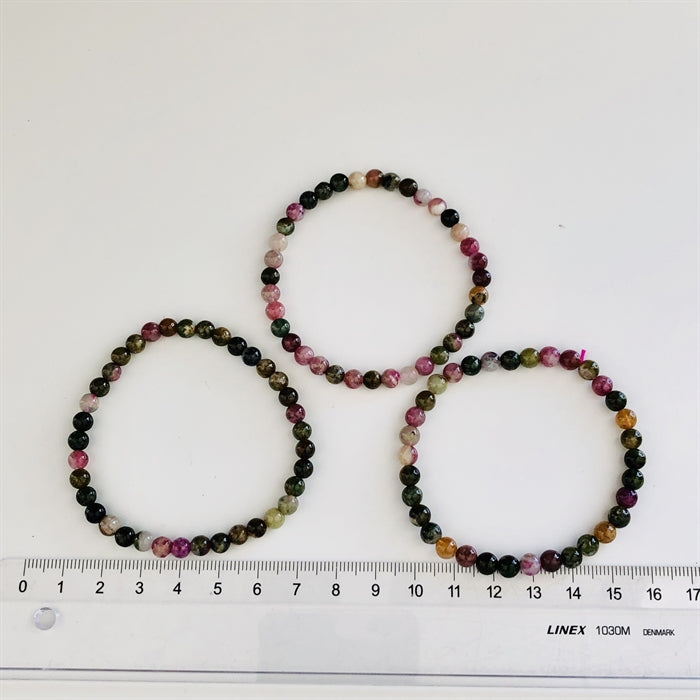 Turmalin Paraiba Armbånd 5 mm Perler 18-19 cm