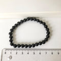 Turmalin Sort Armbånd 5 mm Perler 17-18 cm