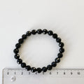 Turmalin Sort Armbånd Facet 6 mm Perler 16-18 cm