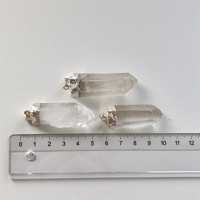 Bjergkrystal Spids Vedhæng Stor Rå