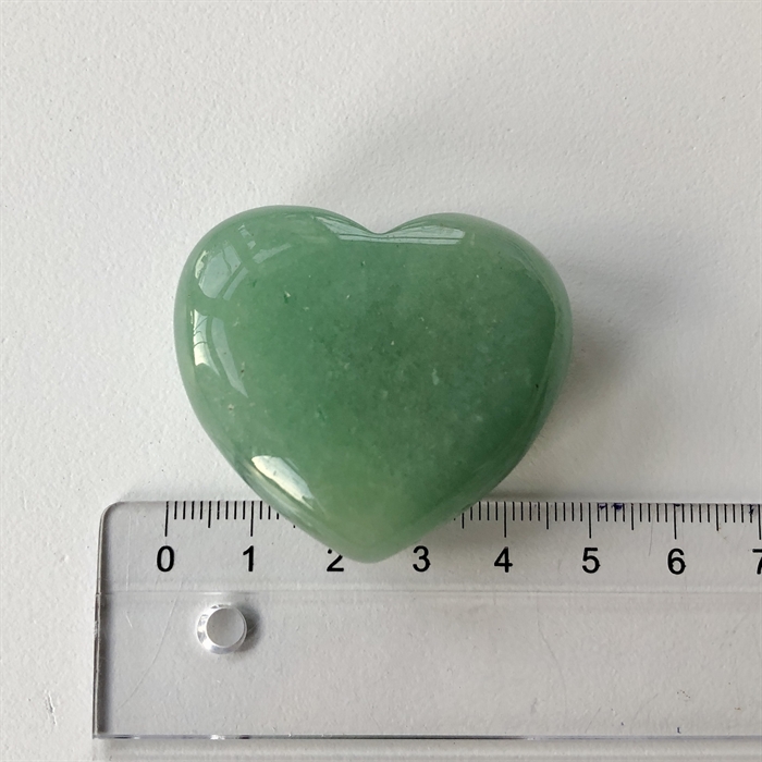 Aventurin Grøn Hjerte 4,5 cm. Farverne varierer lidt.