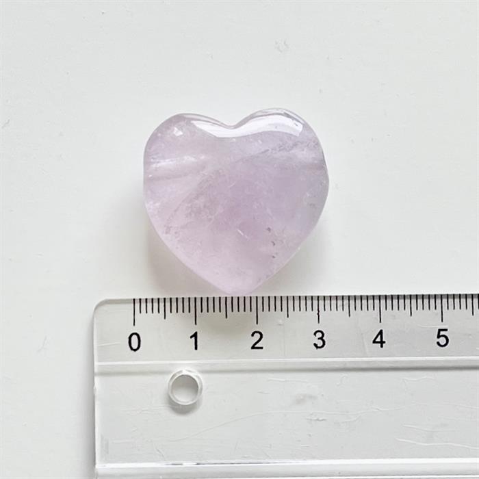 Ametyst Hjerte 3 cm. Med hul til snor.