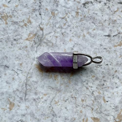 Ametyst Spids Vedhæng DT 4 cm.