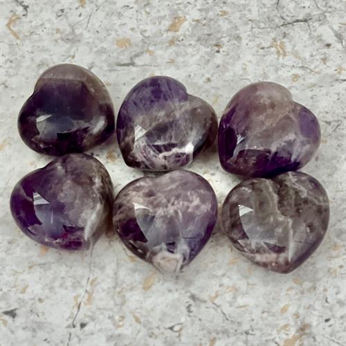 Ametyst Hjerte 3 cm. 